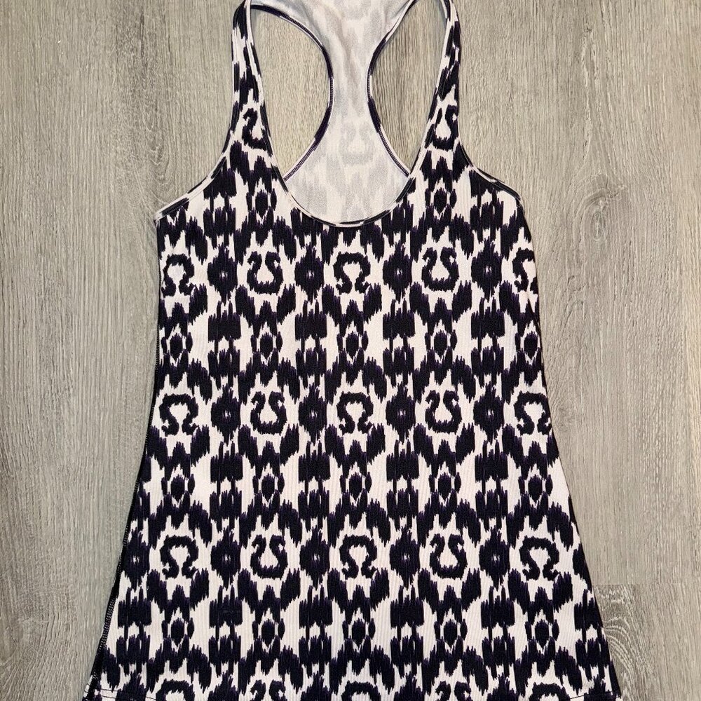 Lululemon Cool Racerback Tank (CRB)-Size 6-IKAT Logo Print